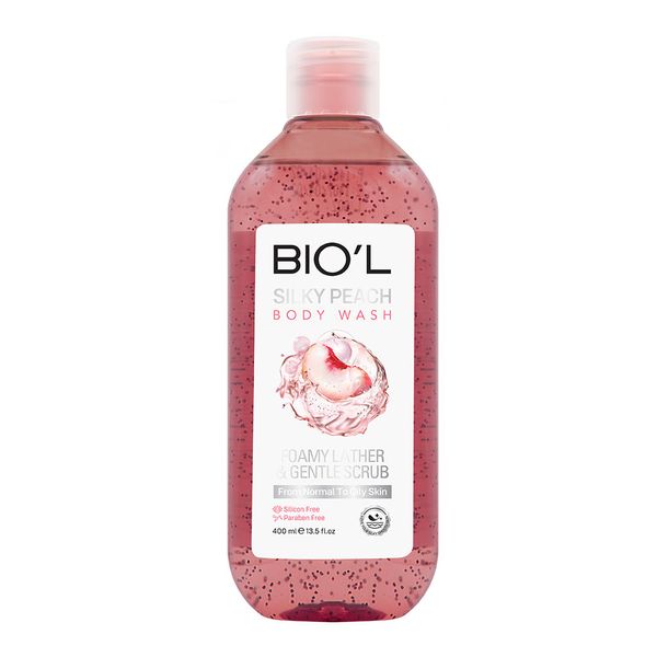 شامپو بدن ژلی سیلکی پیچ  اسکراب بیول Biol